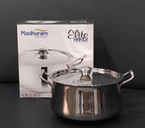 AM2950 Madhuram Prime Quality 2000ml Big Elite Handi 20Cm Stainless Steel 1 Pcs