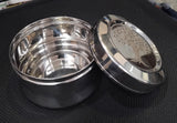 AM2961 Madhuram Prime Quality Mira Dabba No.9 8X13 mm Stainless Steel Flower Design Mirror Finish Dabba Set of 1