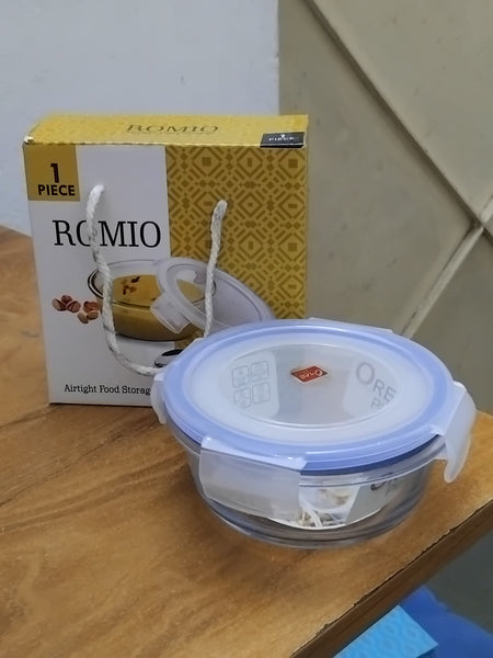 AM3005 Romio Glass Lunch Box 400ml Airtight Food Storage 1 pieces