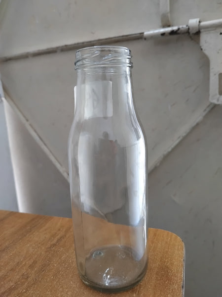 AM3049 Glass Storage Bottle for Water & Milk 200ml Transparent With Cap 1 Piece