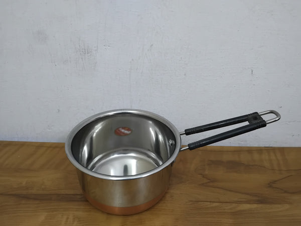 AM3103 Sauce Pan (3) Stainless Steel Copper Flat Bottom Sauce Milk Pan Bowl with Plastic Handle