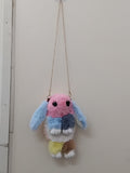 3147 Soft Cute Bunny Sling Bag With Chain And Smooth Zipper For Girls/Fluffy Rabbit Cross body& Hand Bag/Plush Bunny Shoulder Bag Multicolour Pack Of 1 Piece