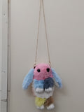 3147 Soft Cute Bunny Sling Bag With Chain And Smooth Zipper For Girls/Fluffy Rabbit Cross body& Hand Bag/Plush Bunny Shoulder Bag Multicolour Pack Of 1 Piece