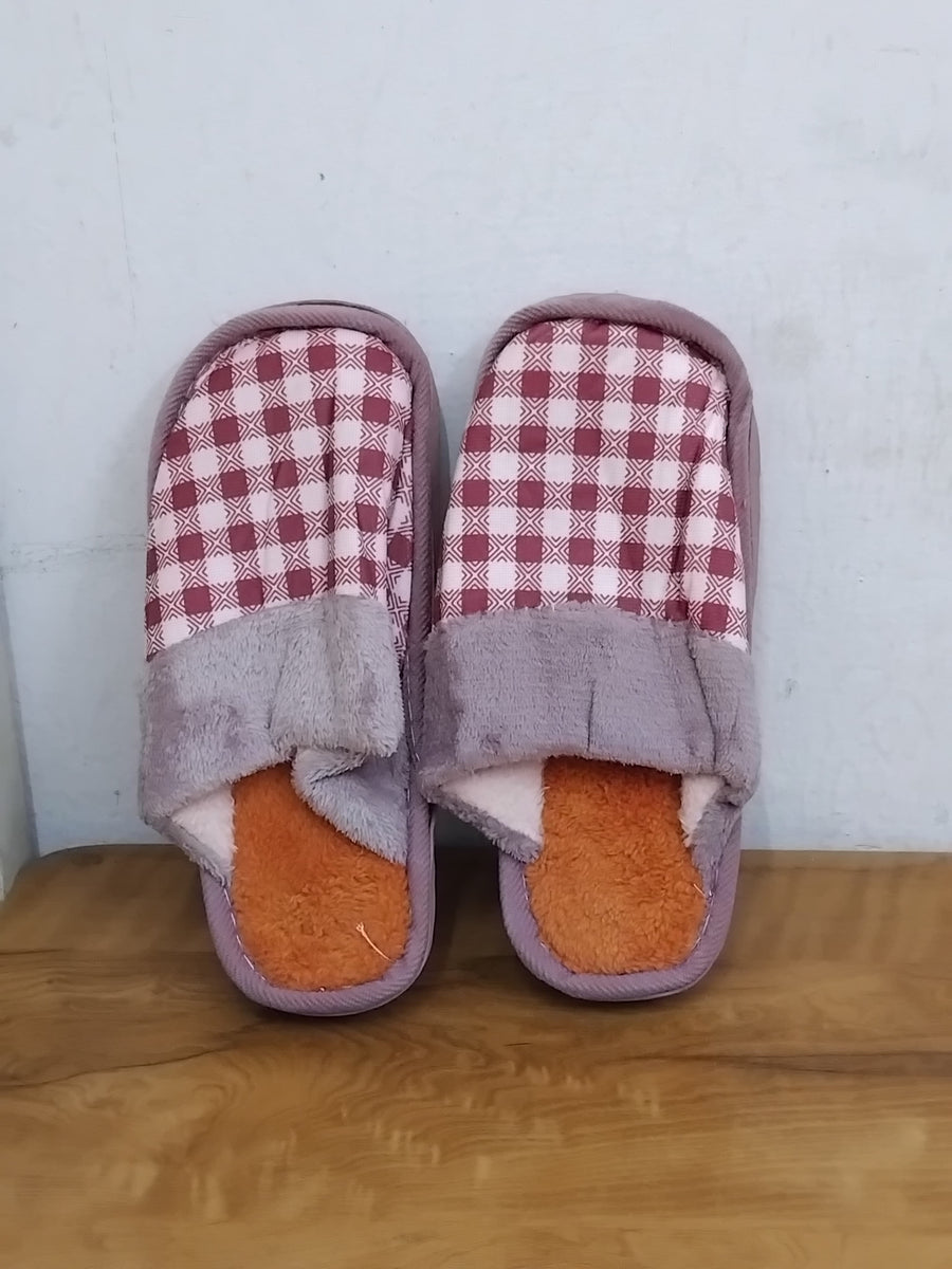 AM2430 Soft Fuzzy Comfort Slippers Men & Women - Size- 40, 41 (Multico ...