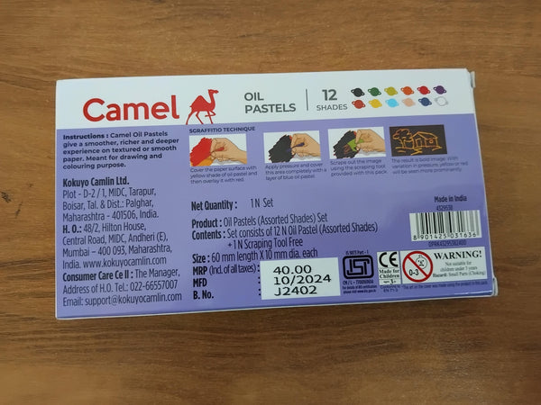 AM3296 Camel Oil Pastels Set of 12 Shades