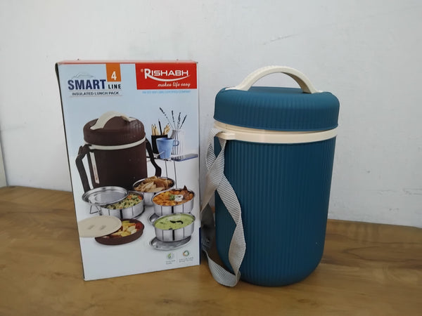 AM3321 Rishabh Smart Line 4 Lunch Box Steel Insulated Lunch Box Pack Of 1