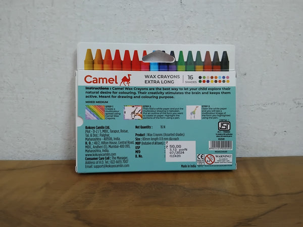 AM3311 Camel Wax Crayons Extra Long 16 shades