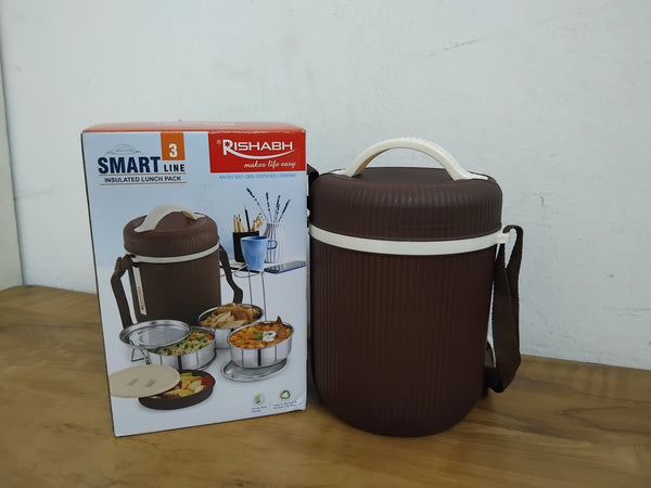 AM3320 Rishabh Smart Line 3 Lunch Box Steel Insulated Lunch Box Pack Of 1