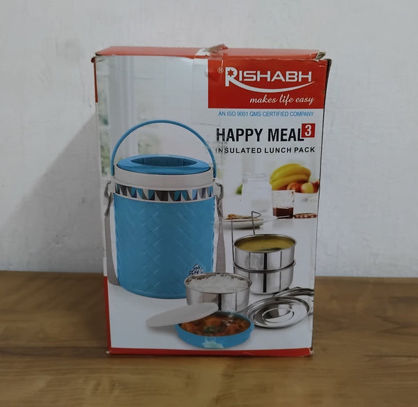 AM3322 Rishabh Happy Meal 3 Lunch Box 3 SS Container Lunch Box