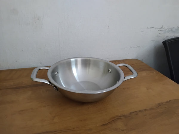 AM3421 Afinito Triply Stainless Steel Kadai with Lid 20cm