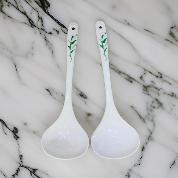 3482 Plastic Large Soup and Dessert Spoon (2pcs) (White)