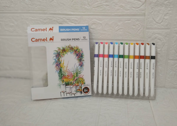 AM3384 Camel Brush Pens 12 Shades Multicolour Brush Pens Assorted