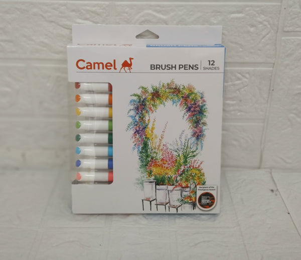 AM3384 Camel Brush Pens 12 Shades Multicolour Brush Pens Assorted