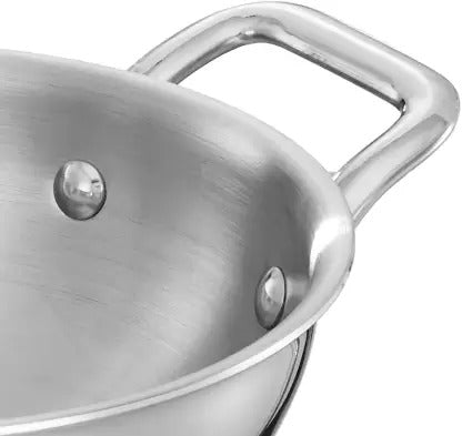 AM3425 Afinito Triply Stainless Steel Kadai with Lid 28cm