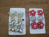 AM1250 Metal ColorfulPearl tone Floral Alegator Claw Clips