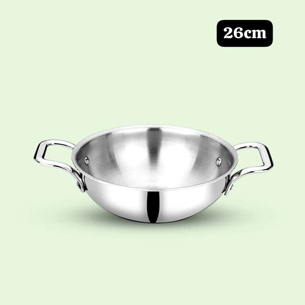 AM3424 Afinito Triply Stainless Steel Kadai with Lid 26cm