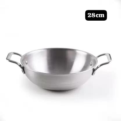 AM3425 Afinito Triply Stainless Steel Kadai with Lid 28cm