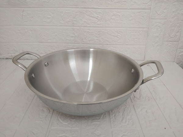 AM3426 Afinito Triply Stainless Steel Kadai with Lid 30cm