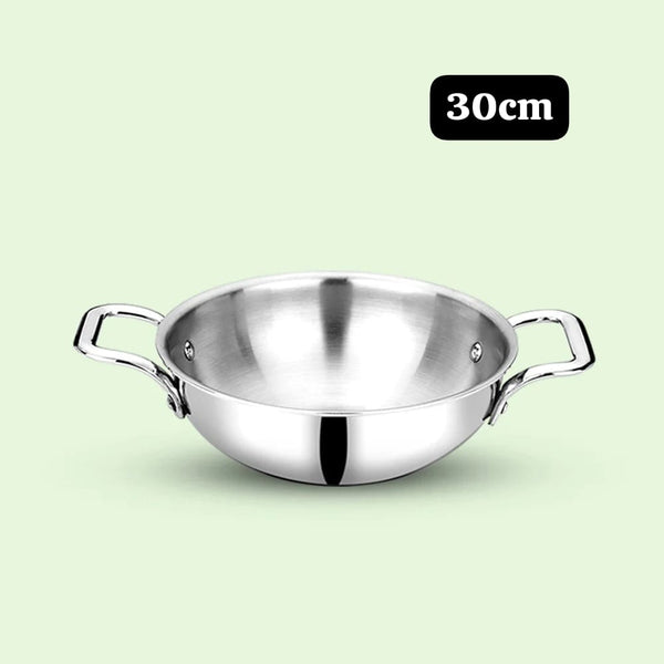 AM3426 Afinito Triply Stainless Steel Kadai with Lid 30cm