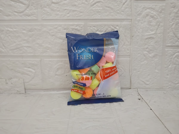 AM3494 Wonder Fresh Naphthalene Balls 3 in 1 Multicolour Balls 100gm