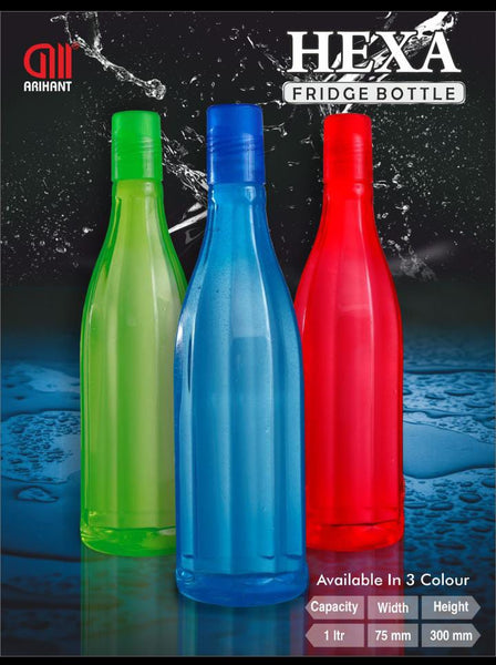 AM3802 Plastic Hexa Water Bottle 1000ml (4pcs)