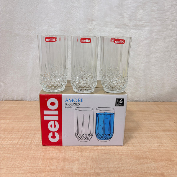 AM2690 CELLO Amore Tumbler glass 265ml Set of 6pcs