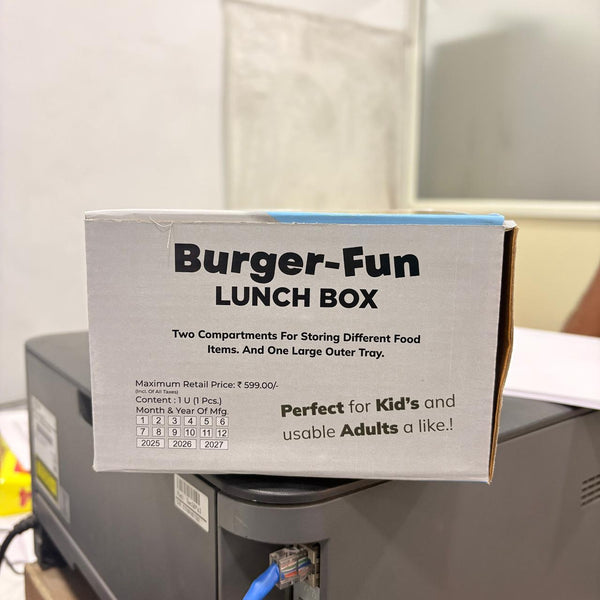 5313 Burger Shape Lunch Box Plastic Lunch Box Food Container Sets Double Layer Lunchbox 1000ml With 2 Spoon Applicable to Kids and Elementary School Students