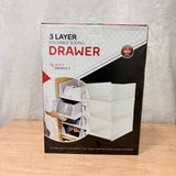 7732 3 Layer Clothes Organizer for Wardrobe Cupboard Organizer for Clothes Foldable and Stackable Closet Organizer Drawer Organizer for Clothes, Multi Purpose Plastic Drawer
