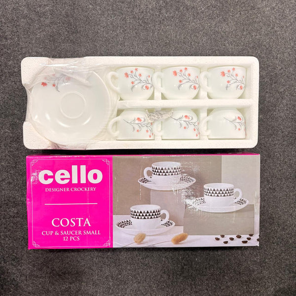 Am0340 Cello Costa Tea Set 12pcs Break Resistant Classic Simple Design Tea Set with Gift Box/Tea Cups for Tea Party