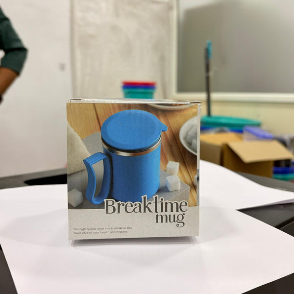 10100 Coffee Mug With Lid And Handle-Plastic Covered Stainless Steel Mug (Random Color, Approx 200 ML)