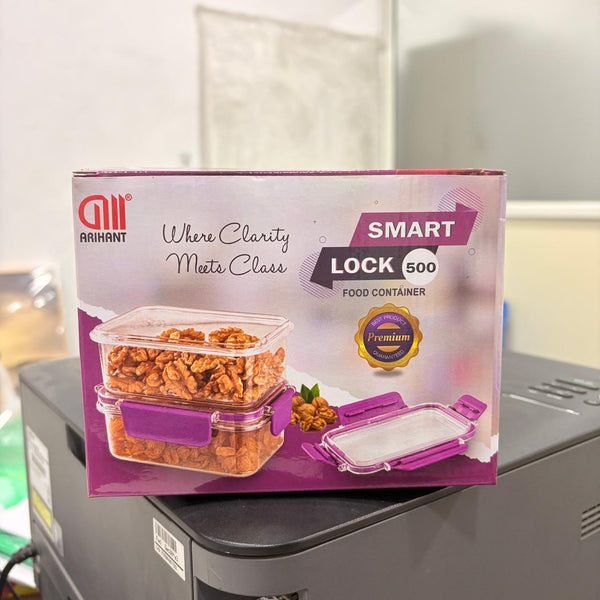AM2265 Smart Lock Airtight Food Storage Containers, 500 ml each, Pack of 2