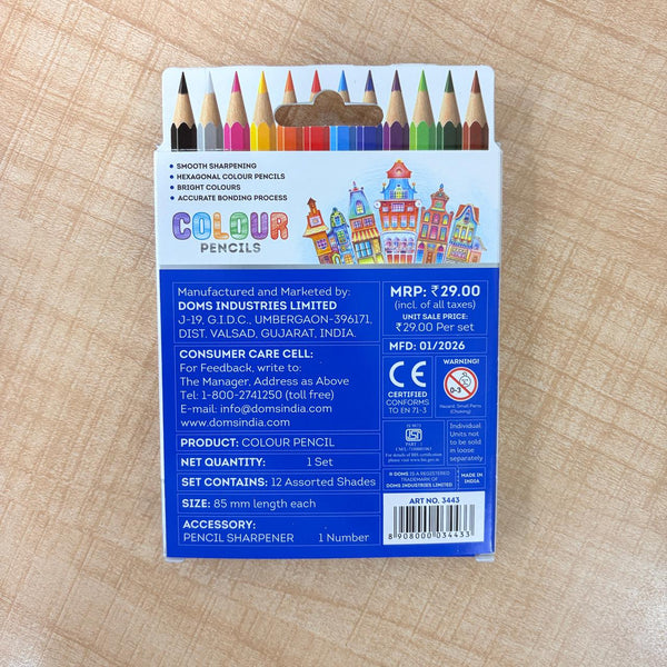 3201 Doms Colour Pencils 12 Shades