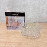 AM5982 Elegant Crystal Serving Bowl – Decorative Centerpiece with Textured Design