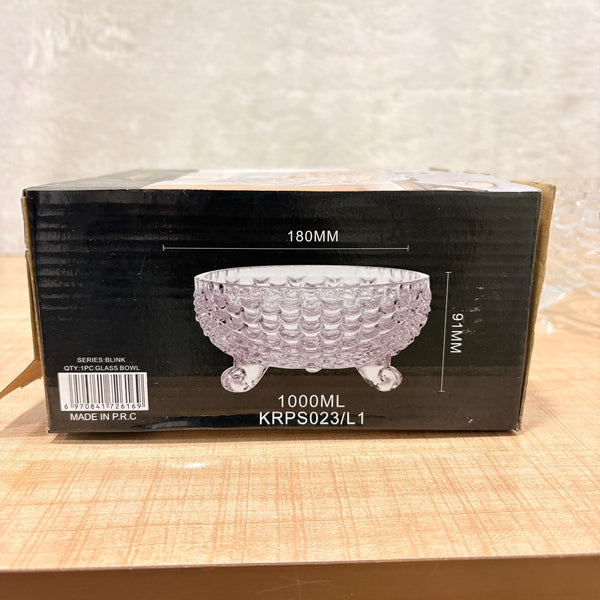 AM5982 Elegant Crystal Serving Bowl – Decorative Centerpiece with Textured Design