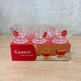 AM5380 Shine Max 6pc 80ml Coffee or Tea Cup Round Set Made of Glass