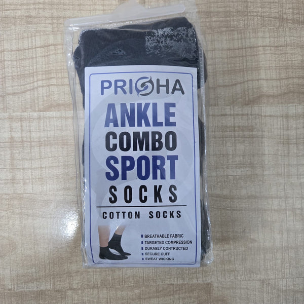 AM5027 Men's Cotton Ankle Socks (Pack of 3)