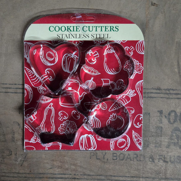 0827 Cookie Cutter Stainless Steel Cookie Cutter with Shape Heart Round Star and Flower (4 Pieces)