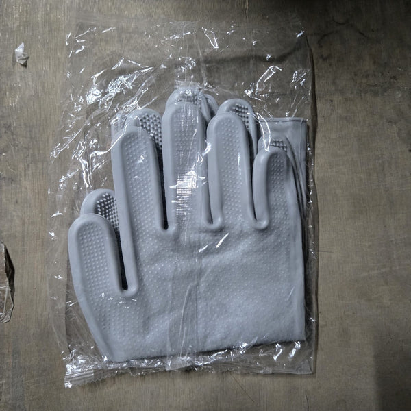 0714 Reusable Silicone Cleaning Brush Scrubber Gloves (Multicolor)