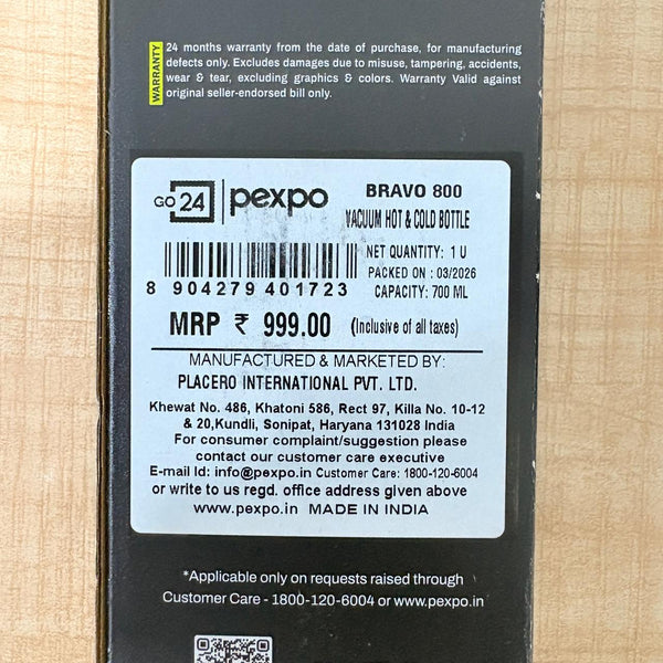 AM3792 Pexpo Bravo Stainless Steel Water Bottle 700