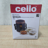 AM0651 CELLO Royale Round Glass Lunch Box 3Pcs Set (400 ml)
