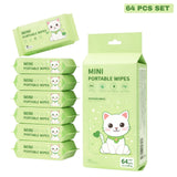 AM6413 Mini Baby Wipes Disposable Portable Pocket Water Wipes (64 Wipes X 1 Pack)