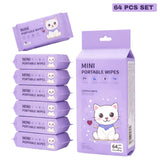AM6413 Mini Baby Wipes Disposable Portable Pocket Water Wipes (64 Wipes X 1 Pack)