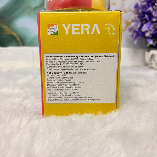AM2520 Yera Sweet Pepper JR275 Jar With Lid 280ml Jar Set of 3 Pcs