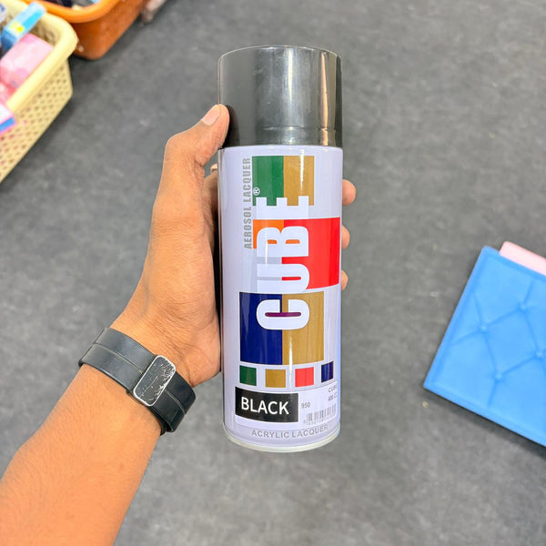 AM2732 Cube Aerosol Acrylic Fast-Drying Spray Black -1pcs