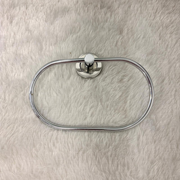 AM7471 Modern Oval Chrome Wall-Mounted Towel Ring