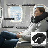 AM7555 Super Deluxe Memory Foam Travel Neck Pillow for Comfort and Support (1-Pcs)