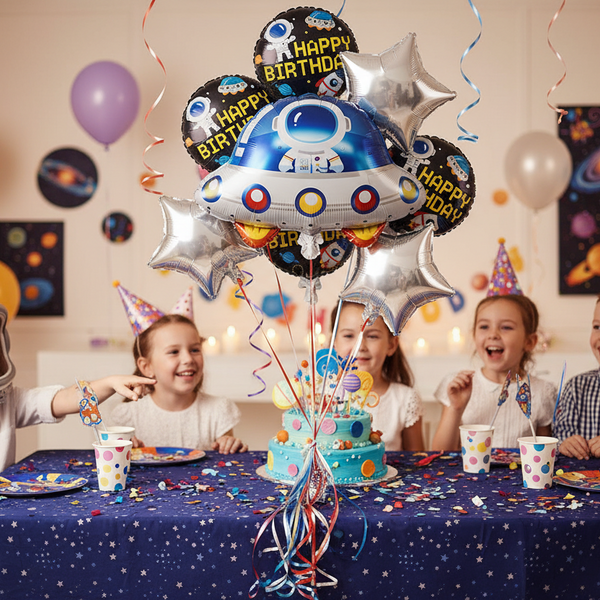 AM7677 Theme Foil Balloon Decoration Set Pack of Five for Kids Birthday Party Celebrations 1-Set