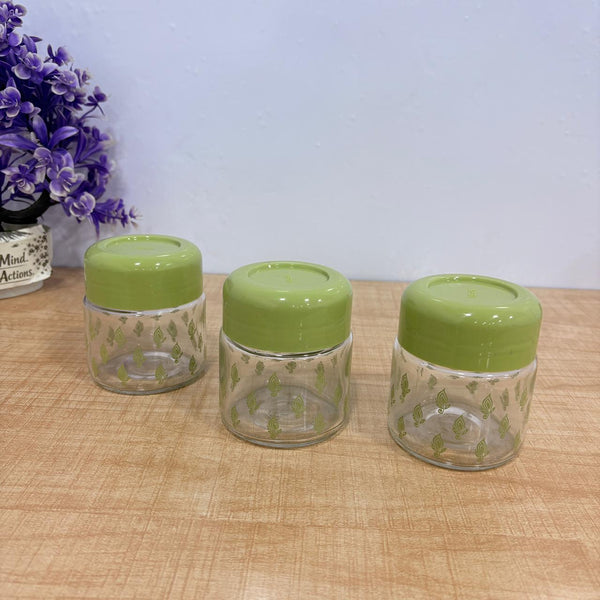 3568 YERA Pop Fruit Printed Glass Jar with Lid Set, 280ml, Pack of 3