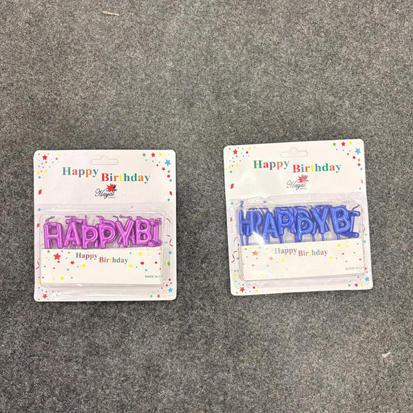 AM7682 Silver Happy Birthday Letter Cake Candles Set For Metallic Theme Cake Decoration Supplies