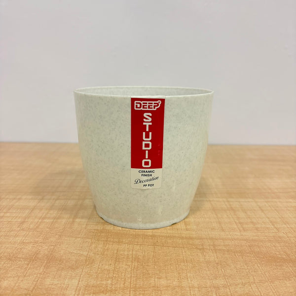A06536 4-Inch Premium White Plastic Planter Pot (Pack of 1)
